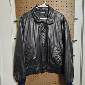 Vintage Black Members Only Leather Bomber Jacket Men's Size Extra Large/46